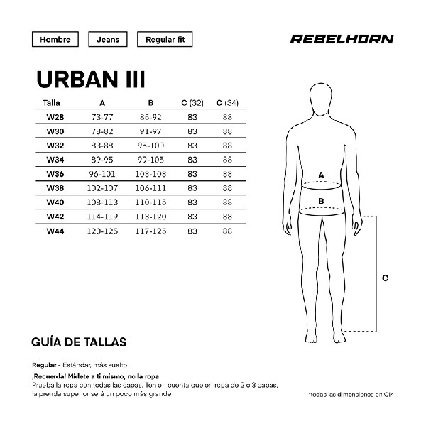 PANTALÓN REBELHORN URBAN III NEGRO LARGO