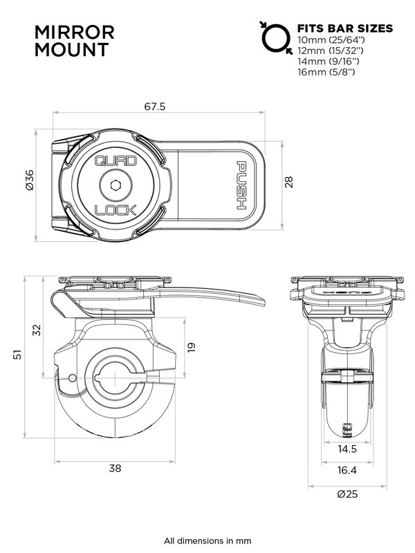 SOPORTE SMARTPHONE RETROVISOR QUAD LOCK